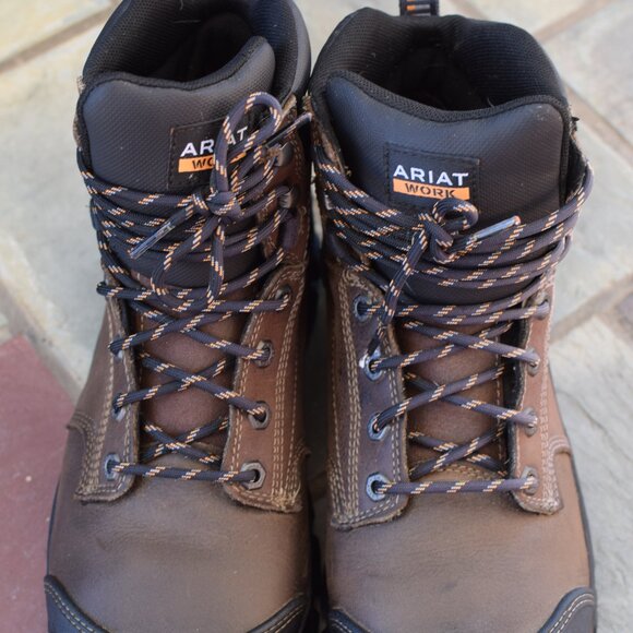 Ariat Leather Treadfast 6" Waterproof Steel Toe Work Boot Style# 10034673 - 10 - Picture 6 of 11